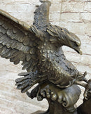 Extra Large American Eagle Scooping a Fish From Ocean Bronze Sculpture by Milo