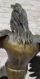 Native American Indian Eagle Dancer Rain Dance Shaman Bronze Statue Sculpture 18" x 10"