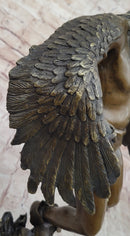 Native American Indian Eagle Dancer Rain Dance Shaman Bronze Statue Sculpture 18" x 10"