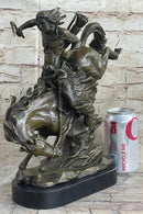 Original Milo Native American Warrior on Horse Bronze Sculpture Western Figure