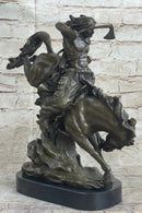 Original Milo Native American Warrior on Horse Bronze Sculpture Western Figure