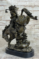 Original Milo Native American Warrior on Horse Bronze Sculpture Western Figure