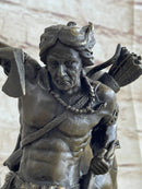 Original Milo Native American Warrior on Horse Bronze Sculpture Western Figure