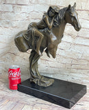 Young Woman on Horseback - Surreal Abstract Bronze Sculpture Horse Lover Art