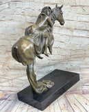 Young Woman on Horseback - Surreal Abstract Bronze Sculpture Horse Lover Art