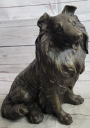 Hot Cast Bronze Metal Shetland Sheep Dog Collie Figure Sculpture Statue Figurine Signed Art
