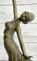 Chiparus Arabesque Dancer Bronze Sculpture Statue Figure on Marble Base Art Deco Decor