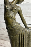 Chiparus Arabesque Dancer Bronze Sculpture Statue Figure on Marble Base Art Deco Decor