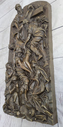 Hot Cast Bronze Wall Hanging Mounted Art Plaque The Cavalry Crucifixion of Jesus Christ