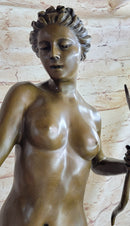 Artemis Diana The Huntress with Hound Dog Nude Figure Statue Sculpture 32" x 15"