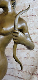 Artemis Diana The Huntress with Hound Dog Nude Figure Statue Sculpture 32" x 15"