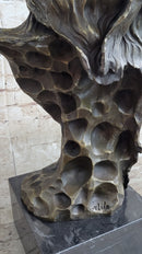 Native American Indian Chief Warrior in Bear Headdress Bonnet - Bronze Sculpture by Milo