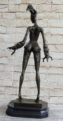 Steampunk Nude Female Figure Surrealist Dali Bronze Sculpture Statue on Marble Base
