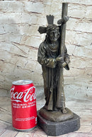 Signed Original Valli Jesus Christ Forced To Carry Cross Bronze Statue Sculpture