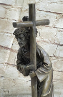 Signed Original Valli Jesus Christ Forced To Carry Cross Bronze Statue Sculpture