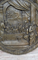 The Last Supper Bronze Metal Handmade Original Wall Hanging Art Plaque Plate Bas Relief