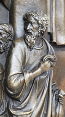 The Last Supper Bronze Metal Handmade Original Wall Hanging Art Plaque Plate Bas Relief