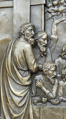 The Last Supper Bronze Metal Handmade Original Wall Hanging Art Plaque Plate Bas Relief