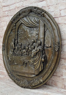 The Last Supper Bronze Metal Handmade Original Wall Hanging Art Plaque Plate Bas Relief