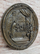 The Last Supper Bronze Metal Handmade Original Wall Hanging Art Plaque Plate Bas Relief