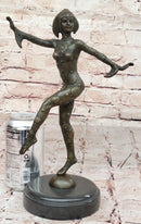 Chiparus Art Deco Bronze Dancer Figure Statue Sculpture 12" x 9"