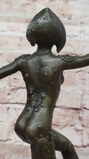 Chiparus Art Deco Bronze Dancer Figure Statue Sculpture 12" x 9"