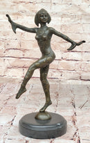 Chiparus Art Deco Bronze Dancer Figure Statue Sculpture 12" x 9"