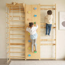 Walnut | Swedish Ladder Jungle Gym - 79" Height - Wall Mounted