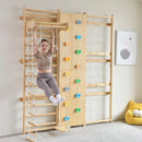 Walnut | Swedish Ladder Jungle Gym - 79" Height - Wall Mounted
