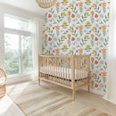 Watercolor Floral Wallpaper - Modern Scandinavian Flower Pattern