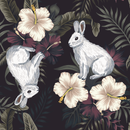 Hares on Dark Wallpaper