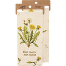 Well That's Just Dandy Punny Dandelion Dish Cloth Towel | Cotton Linen Novelty Tea Towel | Cute Kitchen Hand Towel | 18" x 28"