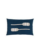 Embroidered Paddles Linen Lumbar Pillow