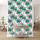 Two Parrots on Palms Wallpaper