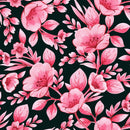 Elegant Dark Wallpaper with Pink Flowers Chic