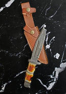 Damascus Hunting Knife Full Tang with Damascus Hilt Custom Titan Hunter TD-216