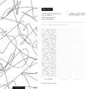 Abstract Wallpaper Featuring a Scribble Line Motif in Black and White - A642