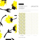 Floral Wallpaper with a Painterly Flower Motif in Yellow and Black - B606