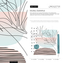 Abstract Wallpaper with a Line Art in Pink, Teal, and Black - B511