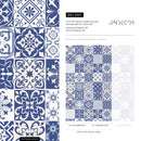 Tile Wallpaper with a Portuguese Azulejo Motif in Blue and White - B801