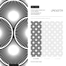 Art Deco Wallpaper with a Scalloped Fan Motif in Black and White - B860