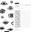 Abstract Wallpaper Featuring Stylized Eyes in Black and White - B027