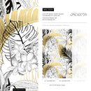 Tropical Wallpaper Featuring Bold Jungle Leaves in Gold and Black - B387