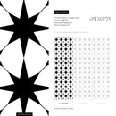 Geometric Wallpaper with a Graphic Star Pattern in Black and White - B883
