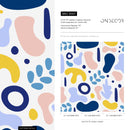 Abstract Wallpaper with Organic Shapes in Blue, Pink, and Yellow - B567