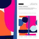Abstract Wallpaper with Bold Overlapping Shapes in Pink, Blue, and Orange - B433