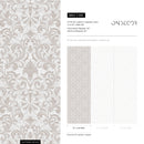 Damask Wallpaper with an Elegant Scroll Motif in Beige - C186