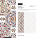 Tile Wallpaper with Intricate Mandala Motifs in Red, Purple, and Gold - C187