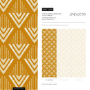 Geometric Wallpaper with a Repeating Chevron Motif in Mustard and White - C499