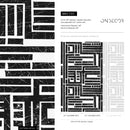 Geometric Wallpaper with a Distressed Block Maze in Black and White - C511